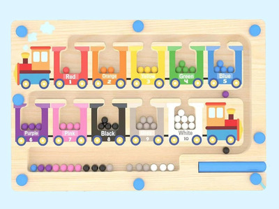 Juguete educativo de madera con colores y números. Strehknewen.