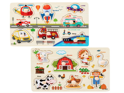 Rompecabezas de madera para encajar figuras. Sgerufz.