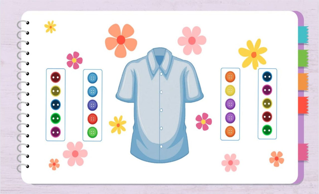 Ficha camisa con botones para niños.